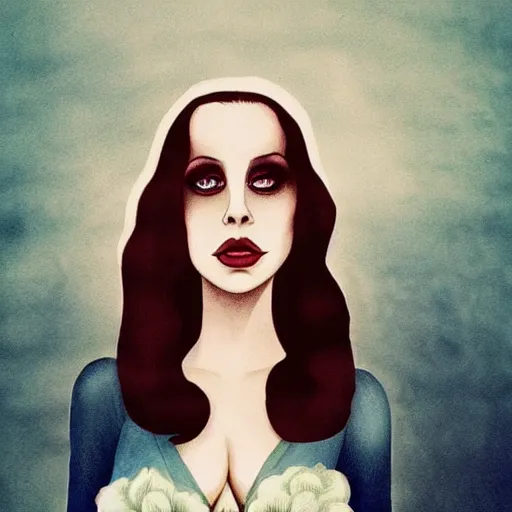 Image similar to lana del rey by tim burton