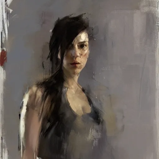 Prompt: full length portrait of a woman, by Jeremy Mann, detailed, stylized, loose brush strokes, intricate, realistic