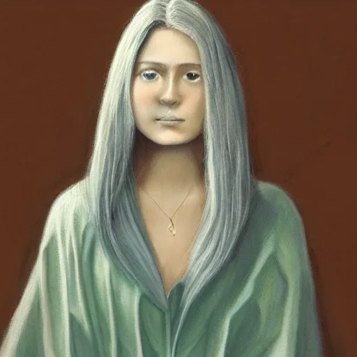 Image similar to “full body portrait, silver haired beautiful young sage women”