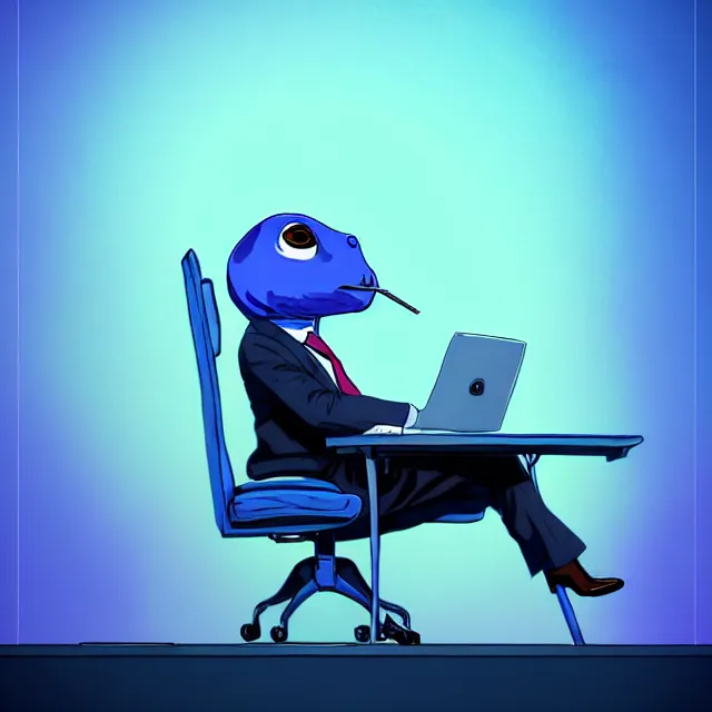 Prompt: epic professional digital art of a snail in a blue professional business suit, sitting at a desk,, best on artstation, cgsociety, wlop, Behance, pixiv, astonishing, impressive, outstanding, epic, cinematic, stunning, gorgeous, much detail, much wow,, masterpiece.