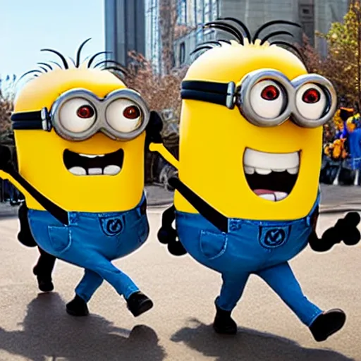 Prompt: minion macys parade float realistic photo