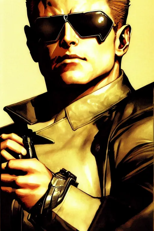 Prompt: albert wesker, painting by j. c. leyendecker, yoji shinkawa, katayama bokuyo