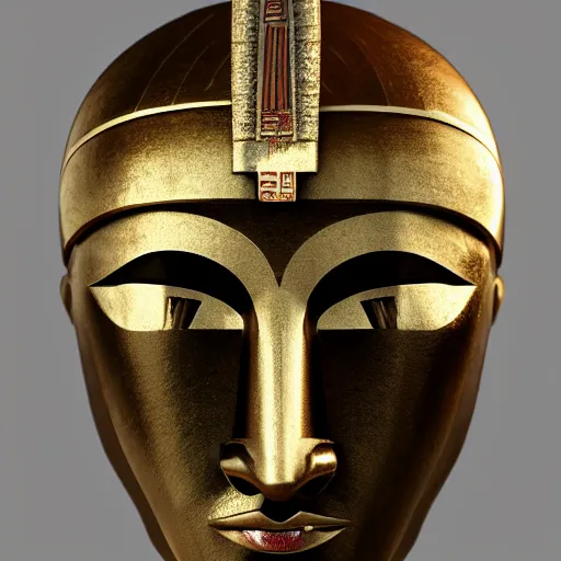 Prompt: ancient egyptian mask, surreal, 8 k, octane render, epic
