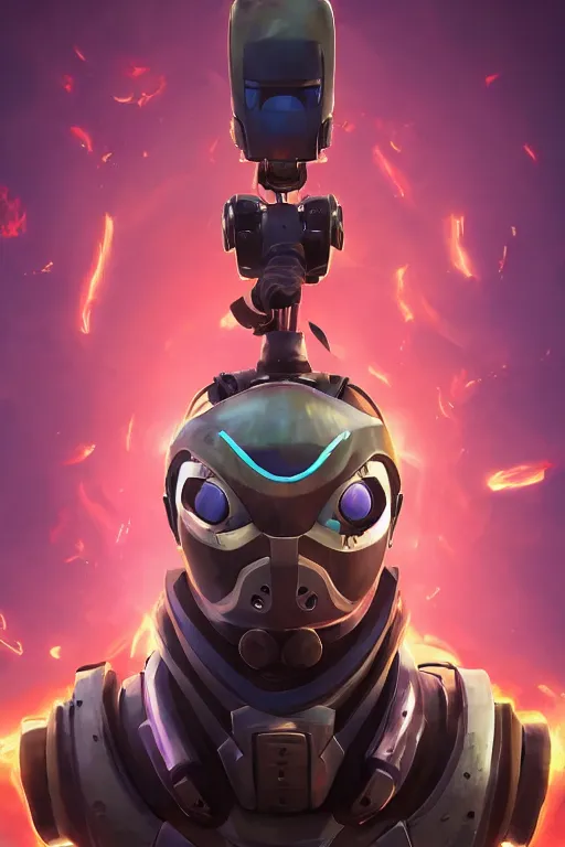 Image similar to epic mask helmet robot ninja portrait stylized as fornite style game design fanart by concept artist gervasio canda, behance hd by jesper ejsing, by rhads, makoto shinkai and lois van baarle, ilya kuvshinov, rossdraws global illumination radiating a glowing aura global illumination ray tracing hdr render in unreal engine 5