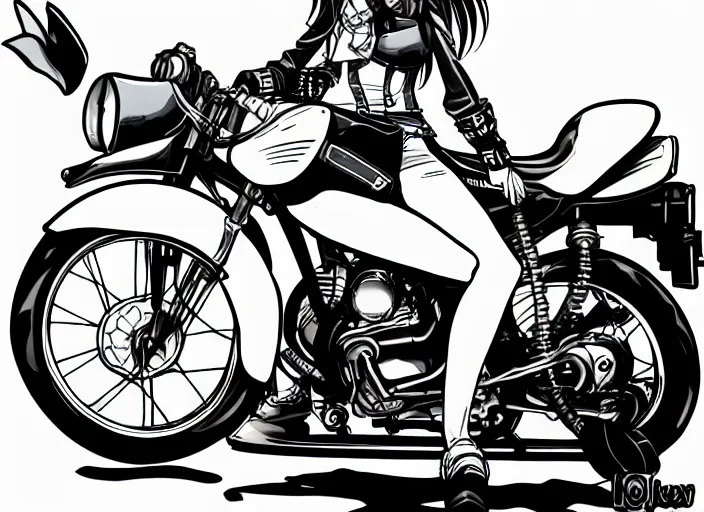 Image similar to motorcycle girl in animanga