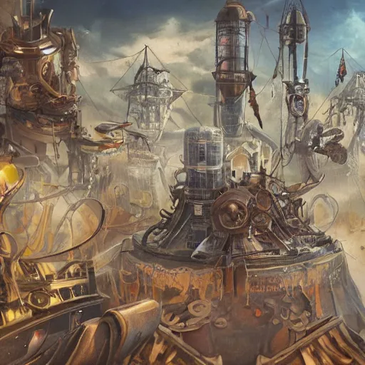 Prompt: psychedelic steampunk art, epic, 4k, concept art, detailed