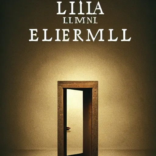 Image similar to poster for a short dramatic film called'liminal '. the poster follows the concept of liminality and the center element is a tiny wooden door. movie poster, advertisement, high detail, sharp, minimalistic, trending on artstation