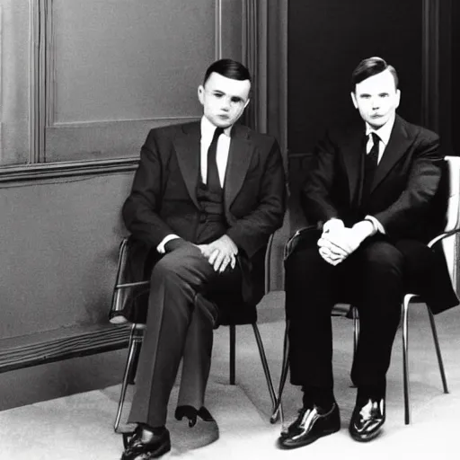 Image similar to alan turing sitting next to elon musk alan turing is with elon musk