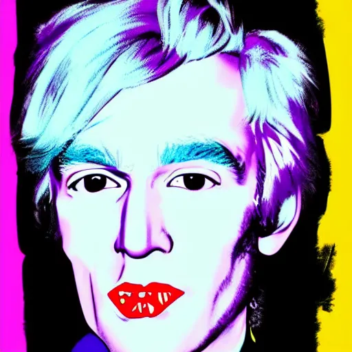 Image similar to An extremely psychedelic portrait of Andy Warhol, surreal, LSD, face, detailed, intricate, elegant, lithe, highly detailed, digital painting, artstation, concept art, smooth, sharp focus, illustration