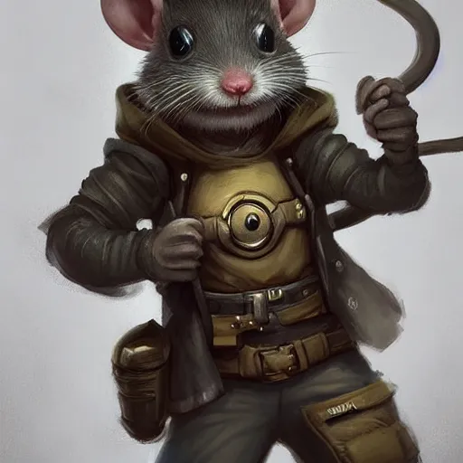 cute little anthropomorphic rat wearing techwear | Stable Diffusion