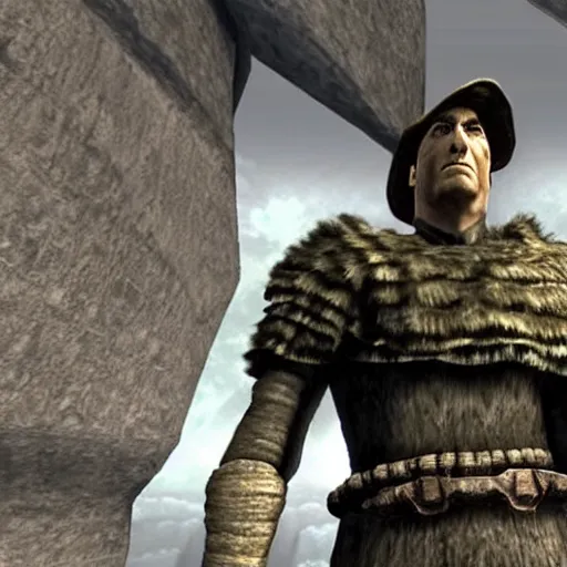 Prompt: saul goodman in shadow of the colossus, ps 2, graphics, gameplay,