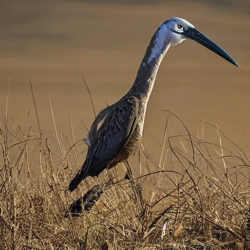 Image similar to award winning national geographic photo of a very tall bird