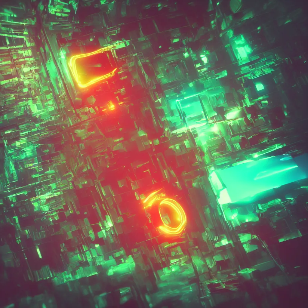 Image similar to warped mirror with neon frame in black hole in cube, psychedelic, futurism, atmospheric, colorful fog, shiny background, cyberpunk, octane render, ultra detailed, 8 k