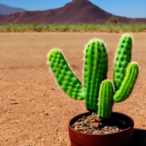 Prompt: a cactus plant on a lonely dessert abcdefgh