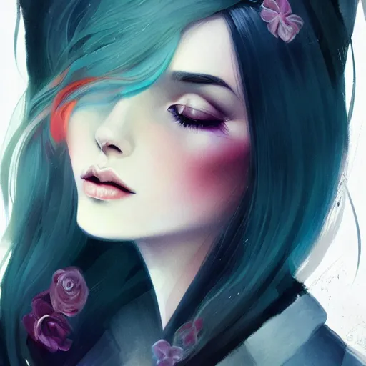 Prompt: a portrait in the style of anna dittmann and loish and ross tran.
