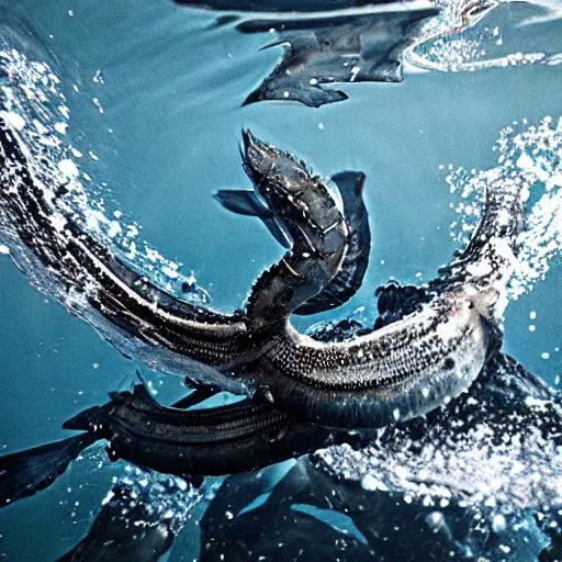 Prompt: national geographic professional photo of gyarados, award winning
