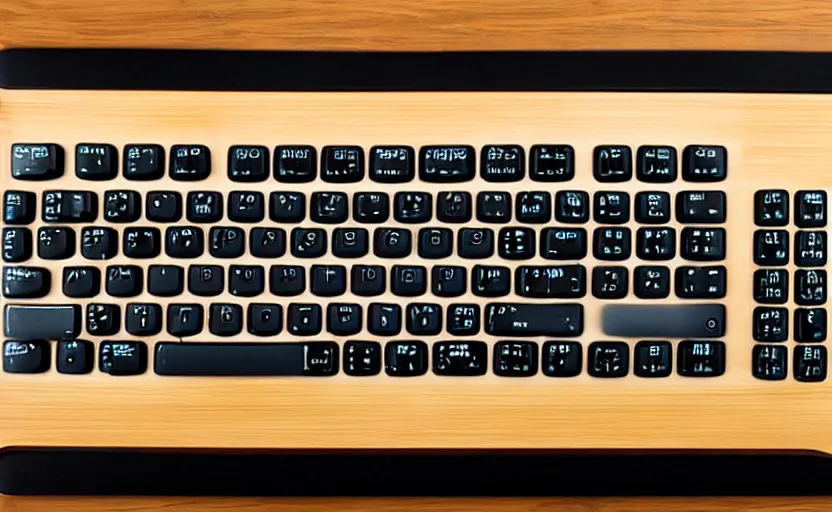 Prompt: a computer keyboard in the style of a sushi platter