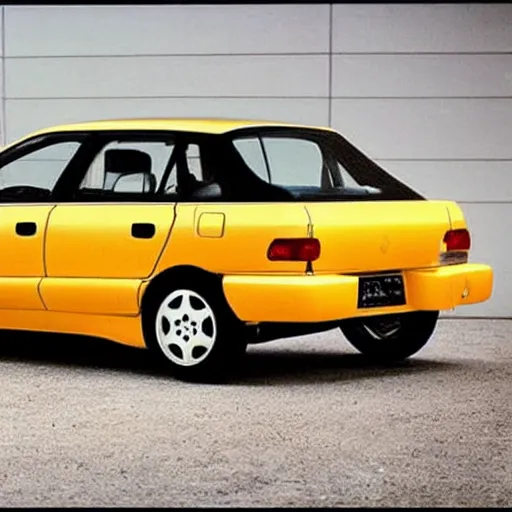 Image similar to 1996 mazda astina 323F in kanye west donda era style