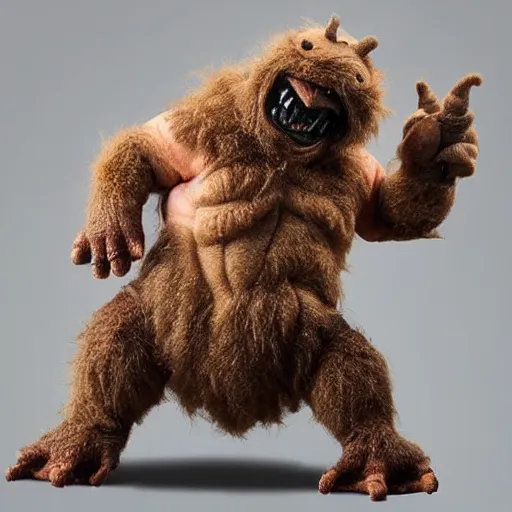 Image similar to an adorable fuzzy baby rancor from star wars