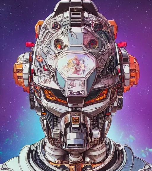 Image similar to high quality high detail biomechanical portrait of diesel punk in an alien world, gundam head, mekka, tristan eaton, victo ngai, artgerm, rhads, ross draws, hyperrealism, intricate detailed, alphonse mucha, 8 k, sci - fi, pastel colors, artstation,