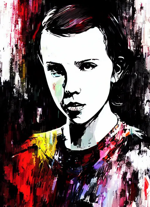 Prompt: Digital Art of Millie Bobby Brown by Yoji Shinkawa