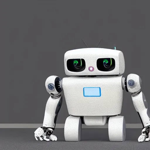 Prompt: <photo hd robot-expression='hug pls' robot-desire='hug' robot-traits='fluffy cute adorable'>look at this robot i found</photo>