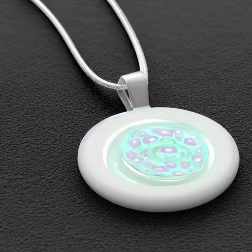 Prompt: bacteria necklace, white mink with big pink neck circle of chromosomes and bacteria matte art cg hd 8k starring at camera symmetrical mink face bacteria chromosomes matte portrait photo cute