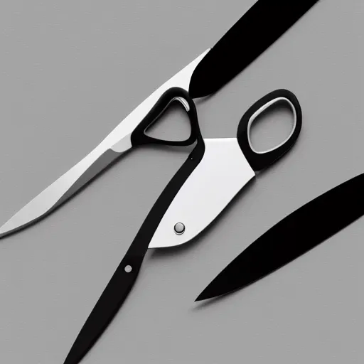 Prompt: “automated scissors by dieter rams, full product photo, keyshot render, white smooth industrial design, apple computer scissors”