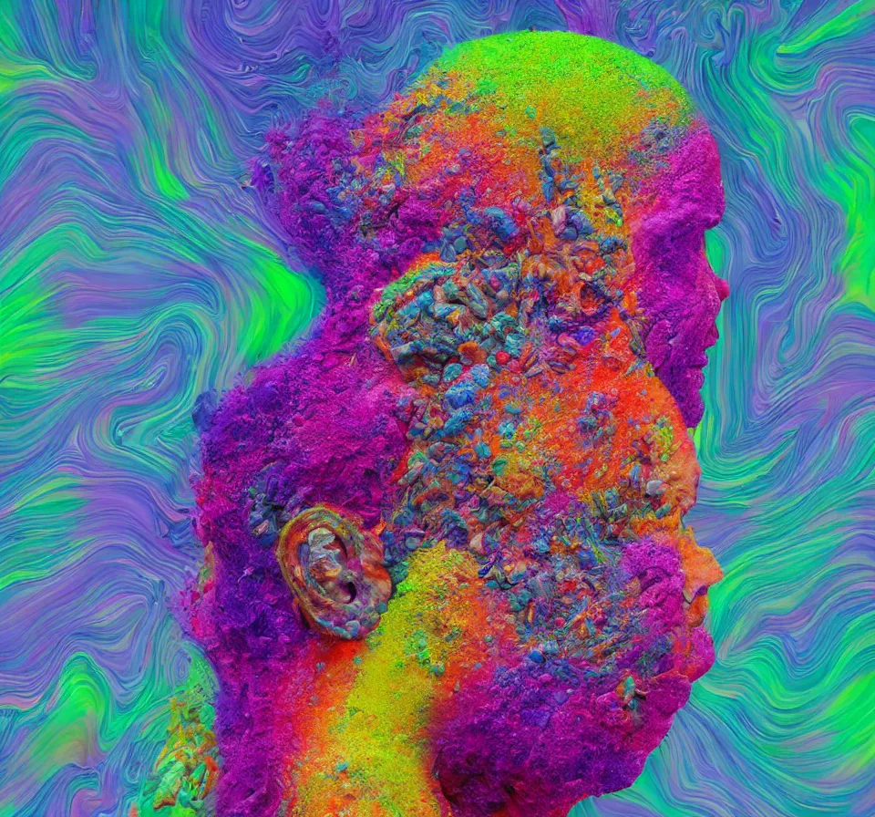 insides of a human head explode outward as a huge mass Stable