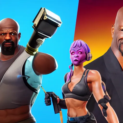 Prompt: terry crews in fortnite