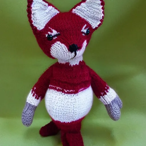 Prompt: knitted fox