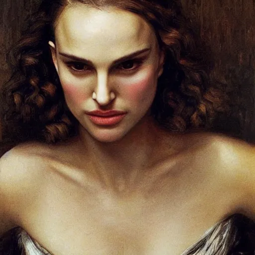 Image similar to Natalie Portman by Gustave Courbet