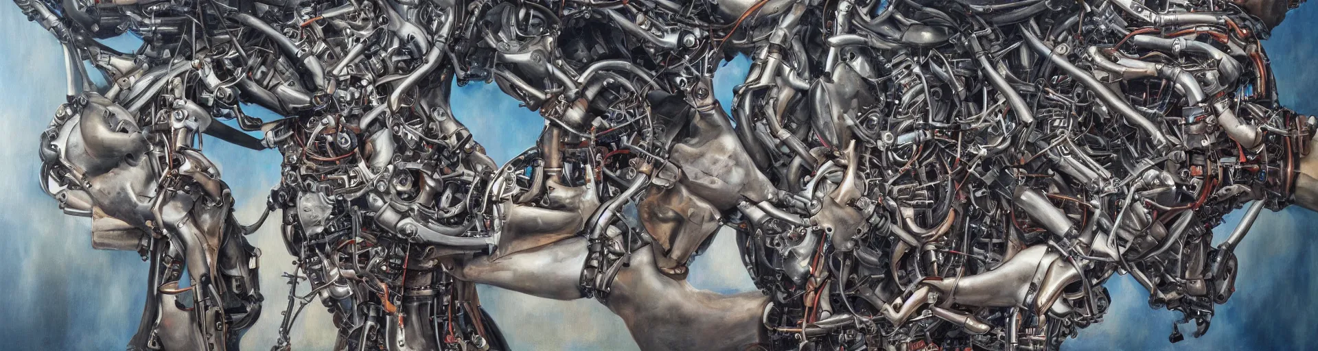 Image similar to mechanical arm reaching the heart of a human, oil painting, hyper detailed