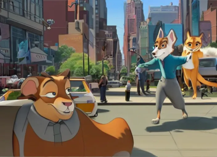 Image similar to seinfeld in zootopia ( 2 0 1 6 ) cgi animated cinematography, film still