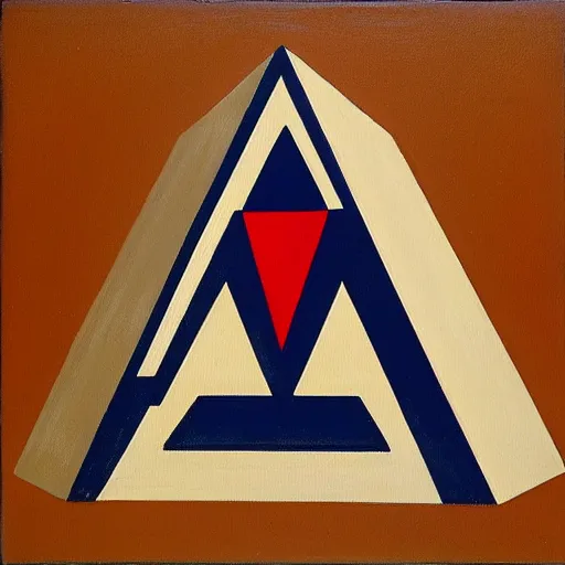 Image similar to oil on canvas, oldschool 8 0 s pyramid!!! triangular!!! cardboard!!! soviet ussr milk pack, blue, red, white, in game pathologic 2, unreal engine,