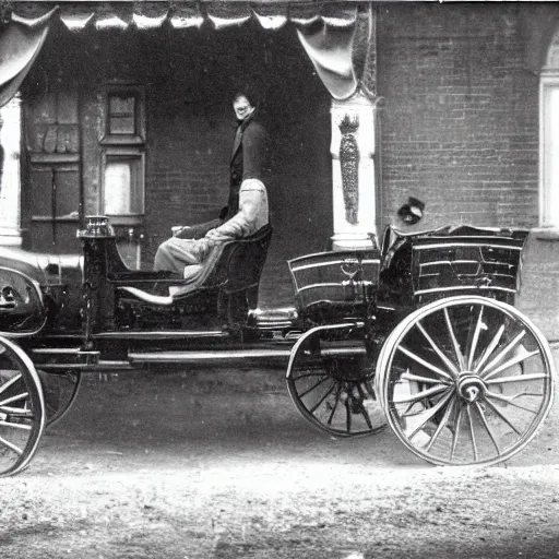 Prompt: a british automobile in the 1 8 7 0 s