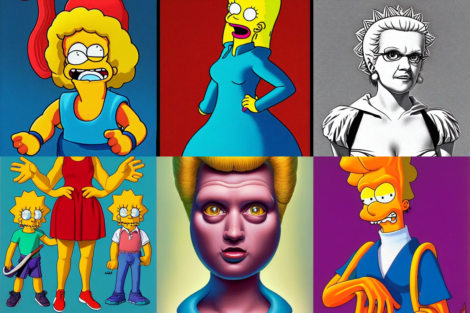 Prompt: Human Lisa Simpson by Greg Hildebrandt