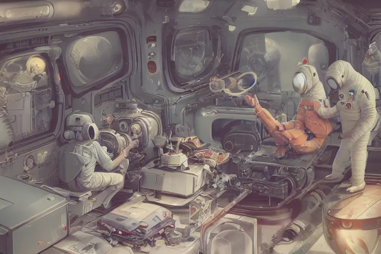 Prompt: hyperrealistic photography of a machine entering an astronaut host in the style of Jin Kagetsu, James Jean and wlop, highly detailed, sharp focus, intricate concept art, digital painting, ambient lighting, vivid colors, 4k, artstation