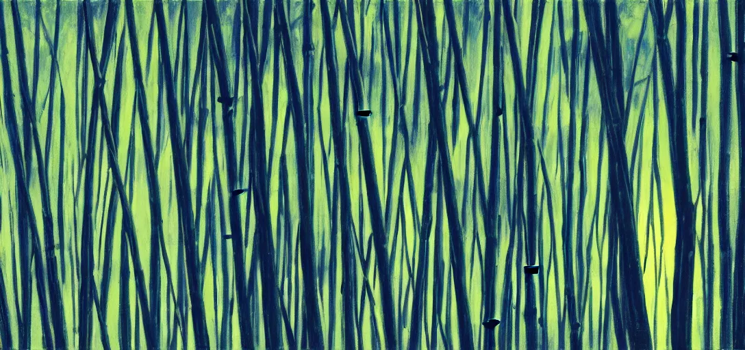 Image similar to bamboo forest at night, Genndy Tartakovsky