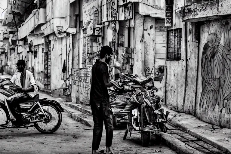 Prompt: street photography of Karachi, detailed, digital art, trending on ArtStation