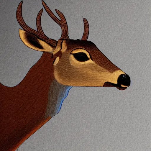 Prompt: female deer in profile, concept art style