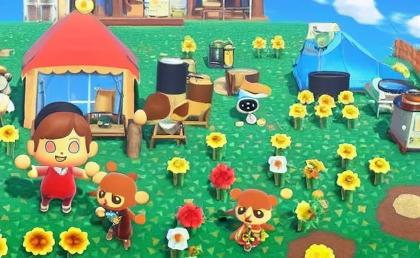 Prompt: animal crossing nuclear explosion