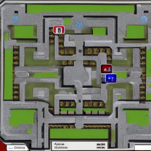 Prompt: csgo game minimap, layout of map