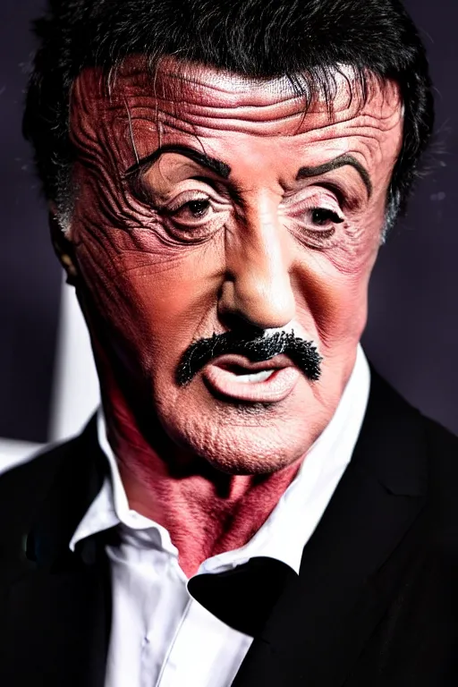 Image similar to sylvester stallone as edgar allen poe, cinematic, dramatic, mood lighting