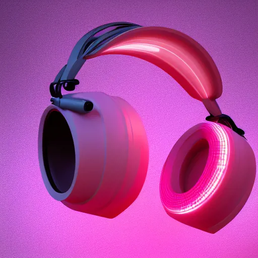 Image similar to intense futuristic bespoke, headphones, james, artstation trending, 8 k, 3 d render, photorealistic, volumetric lighting caustics, pink