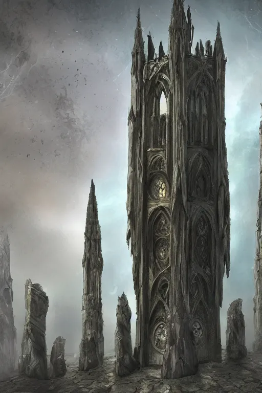 Prompt: beautiful digital mystical painting of broken pillars and pedestals fantasy gothic by greg rutkowki artstation