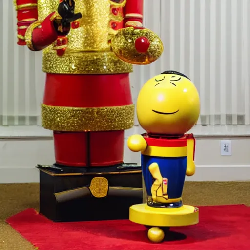 Prompt: a real life mr peanut being crushed to death by a huge nutcracker. he is in excruciating pain. high definition. extremely gory. graphic horror. ultra realistic. vhs quality.