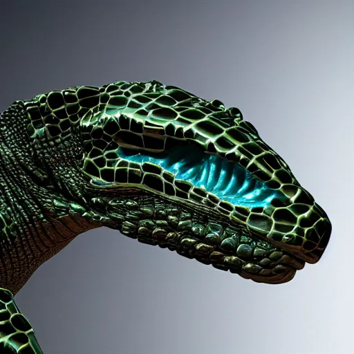 Prompt: photorealistic!! Reptilian techno Music Producer, Balenciaga, 8K, Cinematic lights, perfect shot