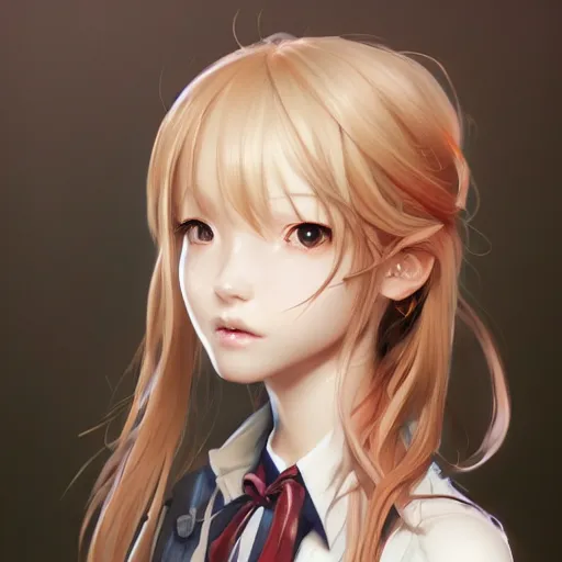 Image similar to cute girl anime portrait, extremely detailed eyes, intricate details, by stanley artgerm lau, wlop, rossdraws, james jean, andrei riabovitchev, marc simonetti, and sakimichan, tranding on artstation, unreal engine 5 rendering