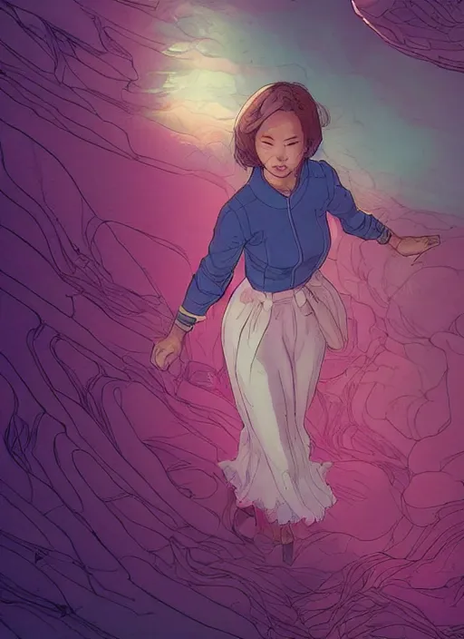 Image similar to portrait of jeon so min, falling in love, glowing with heart aura. sharp focus, cinematic pose, cinematic lighting, unreal engine render. art by josan gonzales and moebius and deathburger.